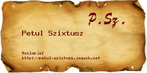 Petul Szixtusz névjegykártya